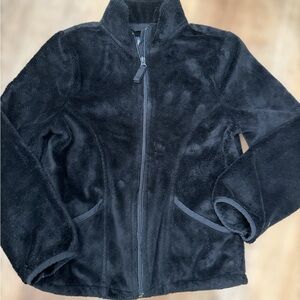 Childrens Place Girls Black Longsleeve Fleece Zip Up Jacket Size M 7/8